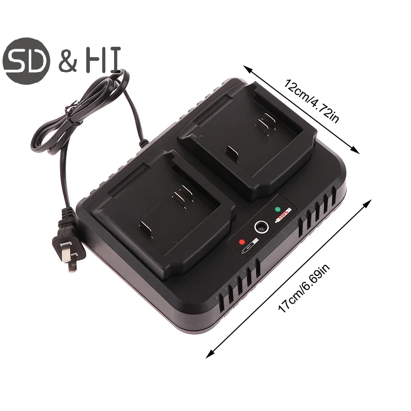 Two-seater Battery Charger 2.0A Replacement For 18V 21V Li-ion BL1415 BL1420 BL1815 BL1830 BL1840 BL1860 Electric Drill Grinder