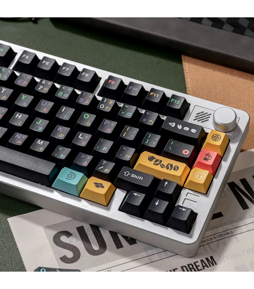 Blueberry/Black Donut Keycap 136 Keys PBT Sublimation Original Wooting/Step Mechanical Keyboard from magnetic axis