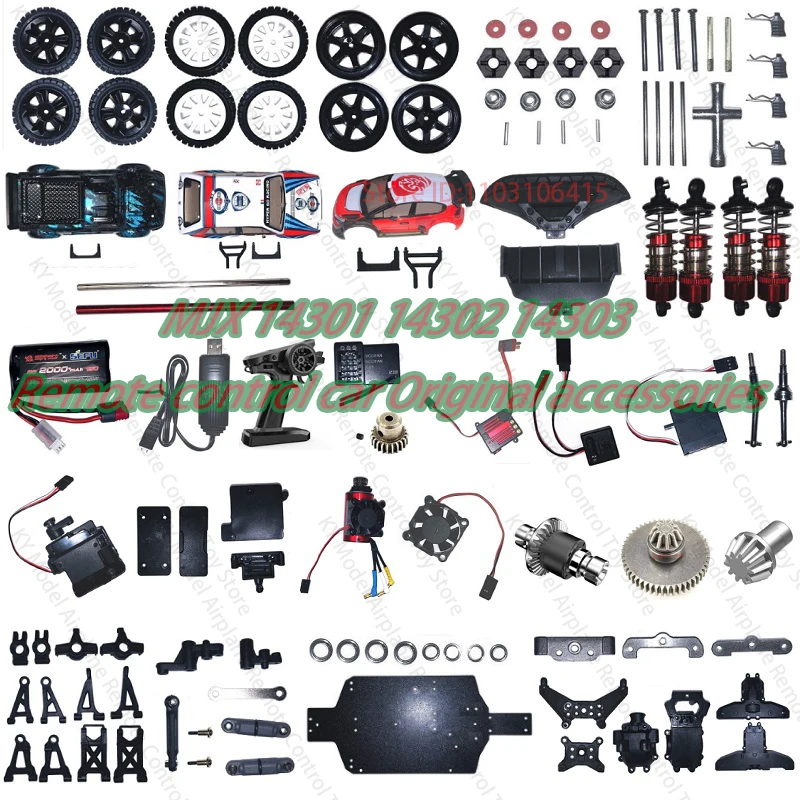 Mjx 14301 14302 14303 Remote Control Car Original Accessories Shock Absorber Cvd Tire Steering Engine Car Shell Pillar Servo Arm