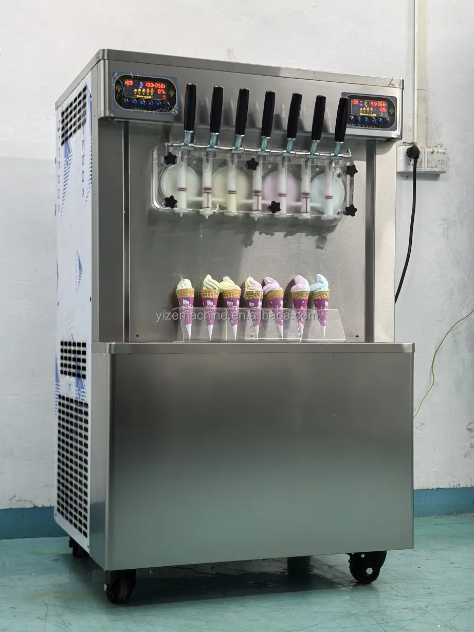 Bangladesh Automatic 5/7 Flavor Commercial Ice Cream Maker Vending Machine Soft Ice Cream Filling Machine for Sale