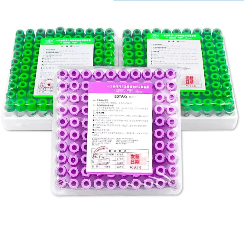 100 pieces/box of micro blood collection tubes Sanli sterile 0.5ml 1ml lithium heparin sodium edta anticoagulant tube