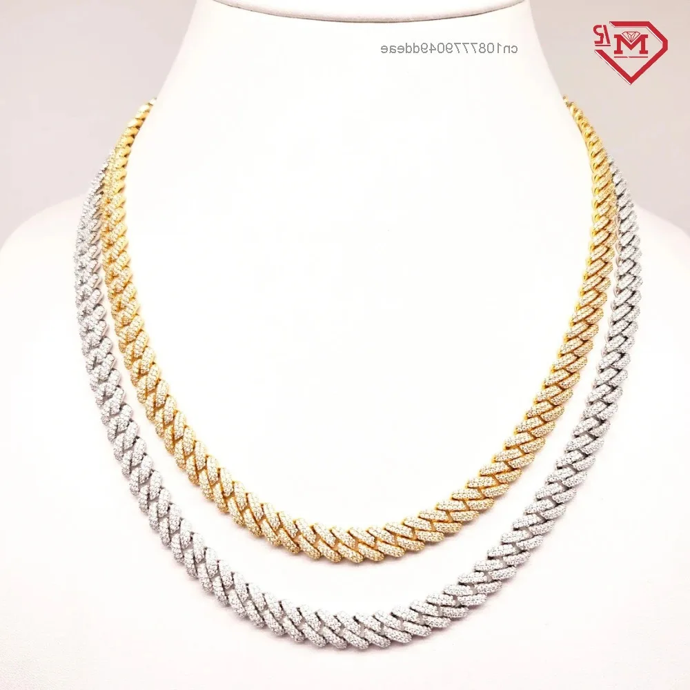 

Hiphop Moissanite Chain Cuban 6mm Gold Plated Iced Out 925 Sterling Silver Vvs Moissanite Cuban Link Chain