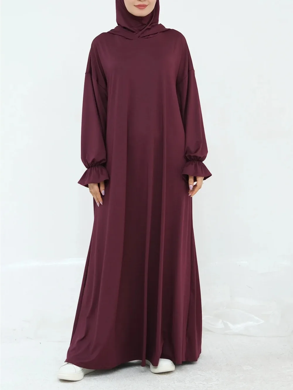 

Eid Women Hooded Prayer Dress Abaya Muslim Jalabiya Ramadan Vestidos Largos Modest Islam Party Dresses Long Robe Morocco Kaftan