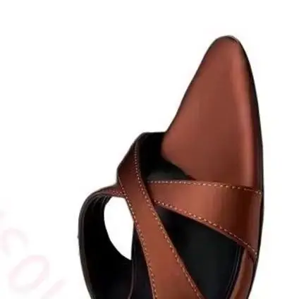 2026 Summer New Red Satin Cross Strap Mules Women Peep Toe Slip On Thin Stiletto Heel Elegant Evening Party Slide Sandals