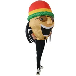 Jamaican Cosplay Costume Anime Inflatable Clothes Halloween Garment Party Fancy Dress Festival Clothing Adult Men Women Air Suit