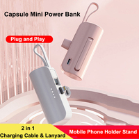 5000mAh Capsule Mini Power Bank Portable Charger External Battery Pack for iPhone 16 15 14 X Samsung S24 Huawei Xiaomi Powerbank