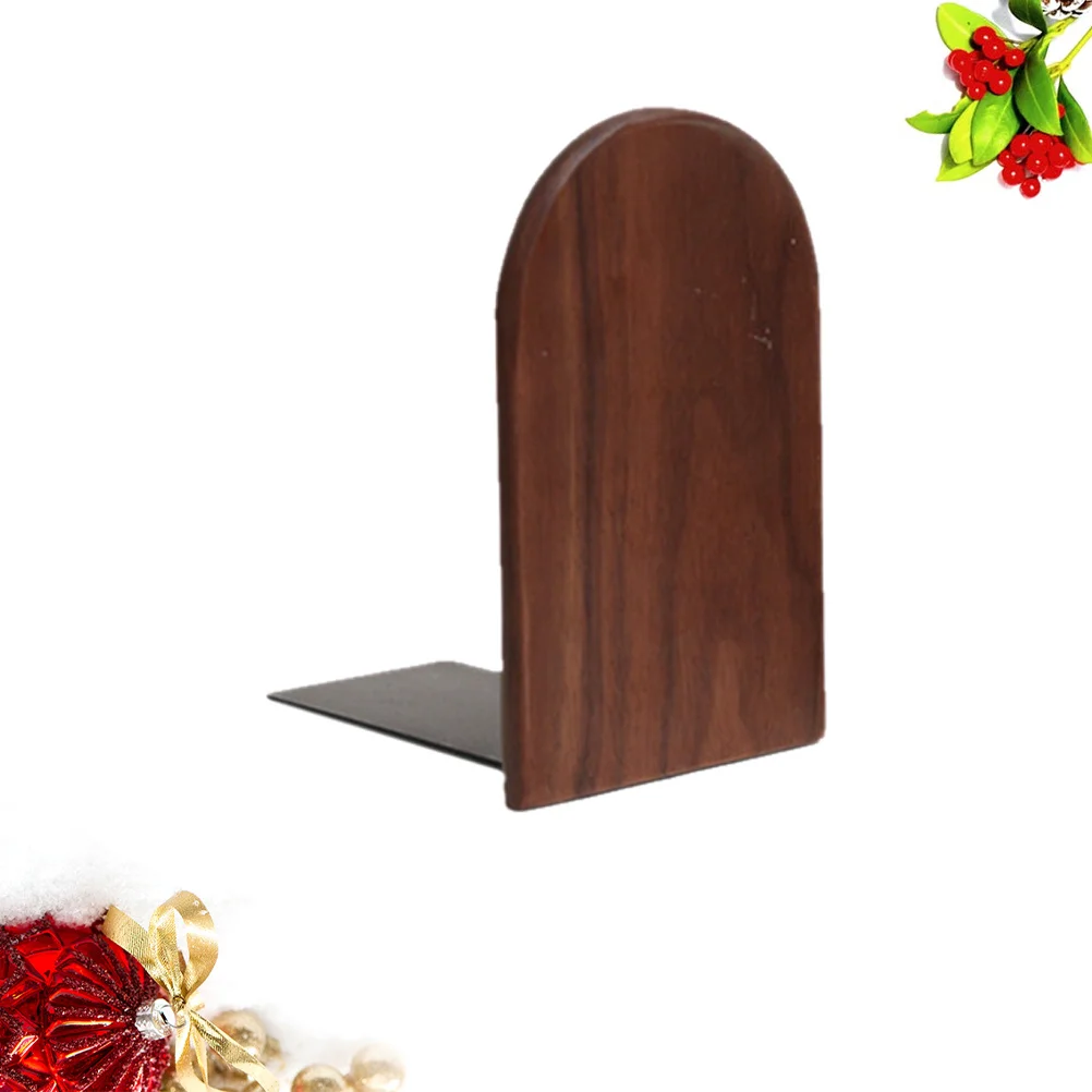 

Black Walnut Wooden Bookend Bookends for Shelves Magazines Organizer Stand Support Rack for Office Home Classroom Library Use