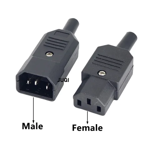 Imagen 2 del producto Conector de clavija de acoplamiento IEC320 10A 250V negro macho hembra conector C13 C14 enchufe recargable Konektor enchufe de CA de 3 pines