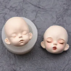 3D Ultra Light Clay Doll Face Silicone Mold Figure Face Resin Clay BJD Sleep Baby Doll Face Mold