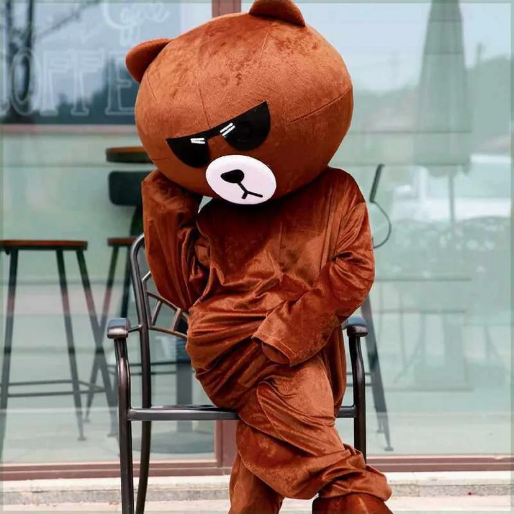 Adorable Bear Mascot Costume Doll Cosplay Cartoon Brown Bear Doll Set for Festive Parties and Role-Playing image 3