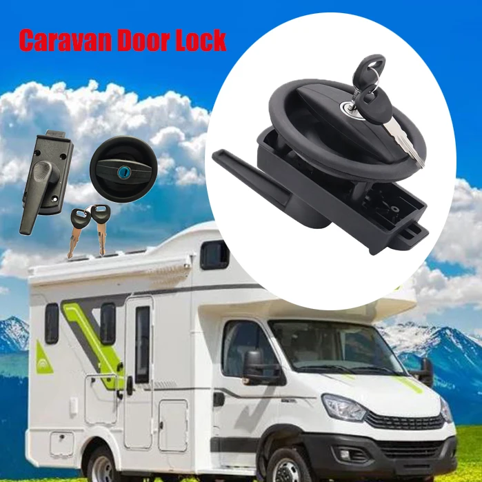 

1set Replacement Vecam Zadi Caravan Motorhome Complete RV Door Lock C/W Barrel Right Hand Black Heavy-Duty Door Lock Accessories