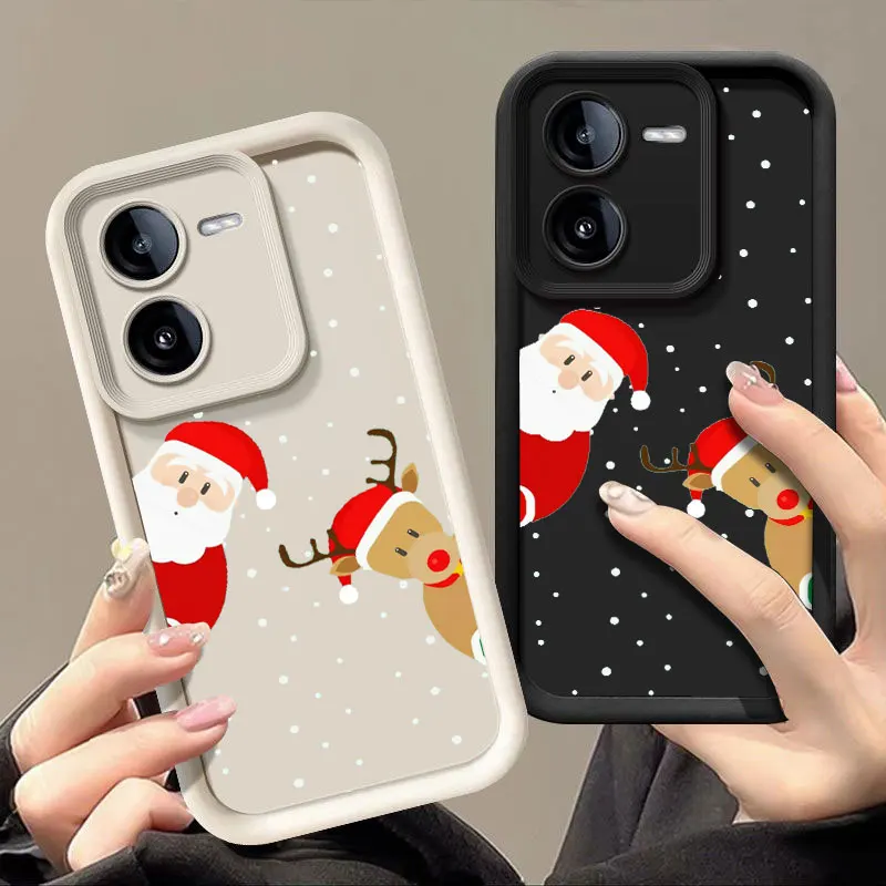 Christmas Fashine Phone Case For VIVO X60 X70 X80 X90 X100 V23 V23E V25 V27E V27 V29 V30 V40 5G Shockproof Soft Cover Shell