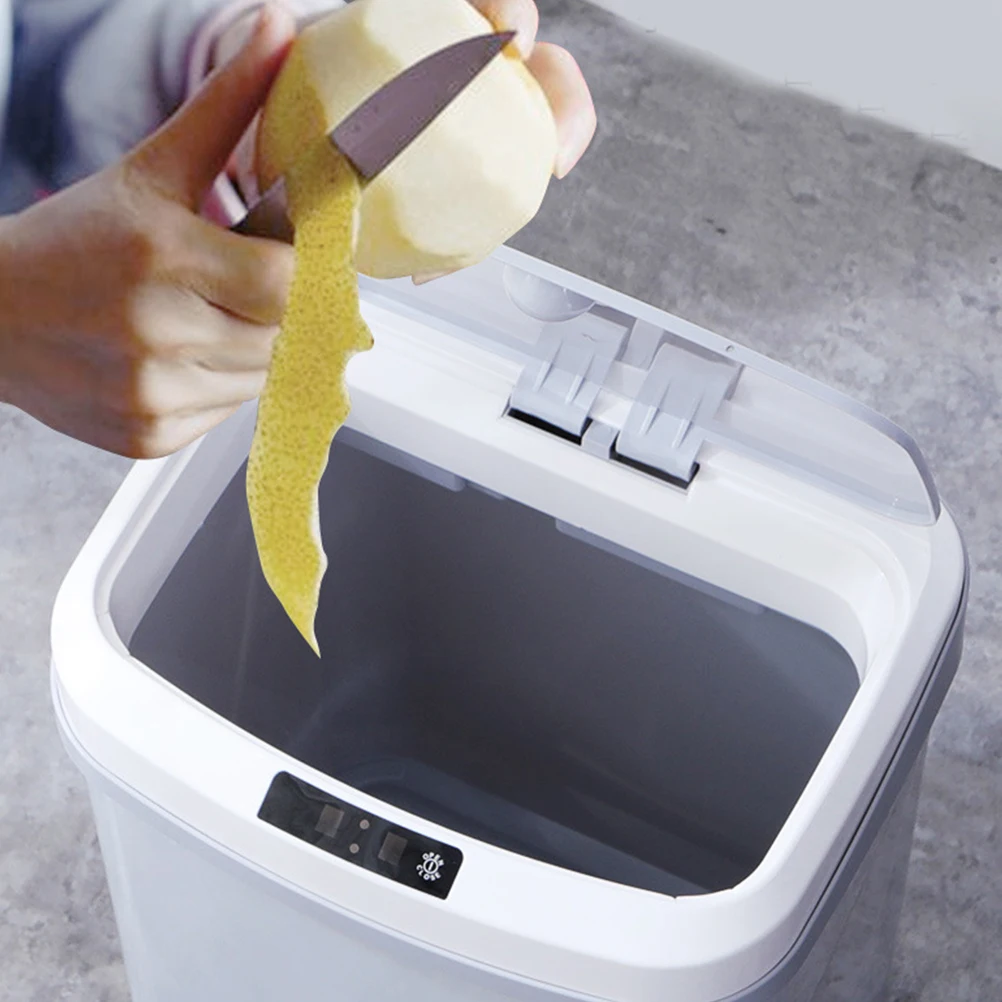 

15L Smart Automatic Trash Can Grey Usb Charging Sensor Hands-Free Motion Detection Odor Resistant Waterproof Design Bedroom