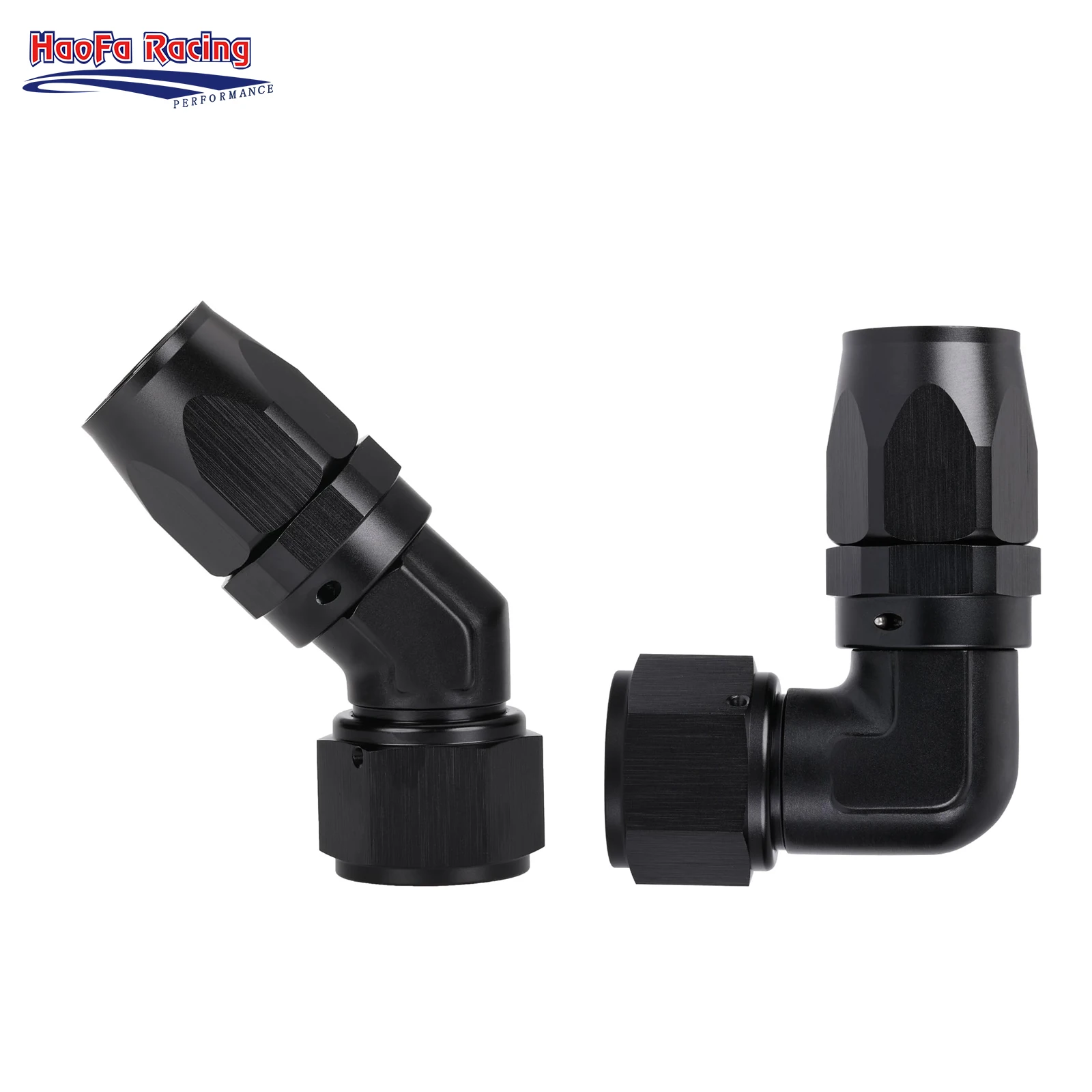 

Universal AN12 Forged Swivel Hose End Fitting Elbow Low Profile Swivel Hose Adapter Aluminum Black 45&90Degr For Rubber Hose