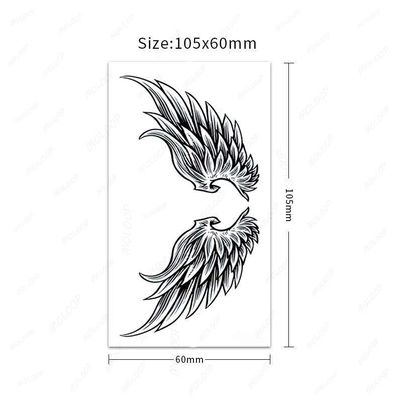 Tattoo Stickers Feather Angel Wings Pattern Plant Makeup Waterproof Temporary for Women Men Hand Arm Flash Tatoo Body Art