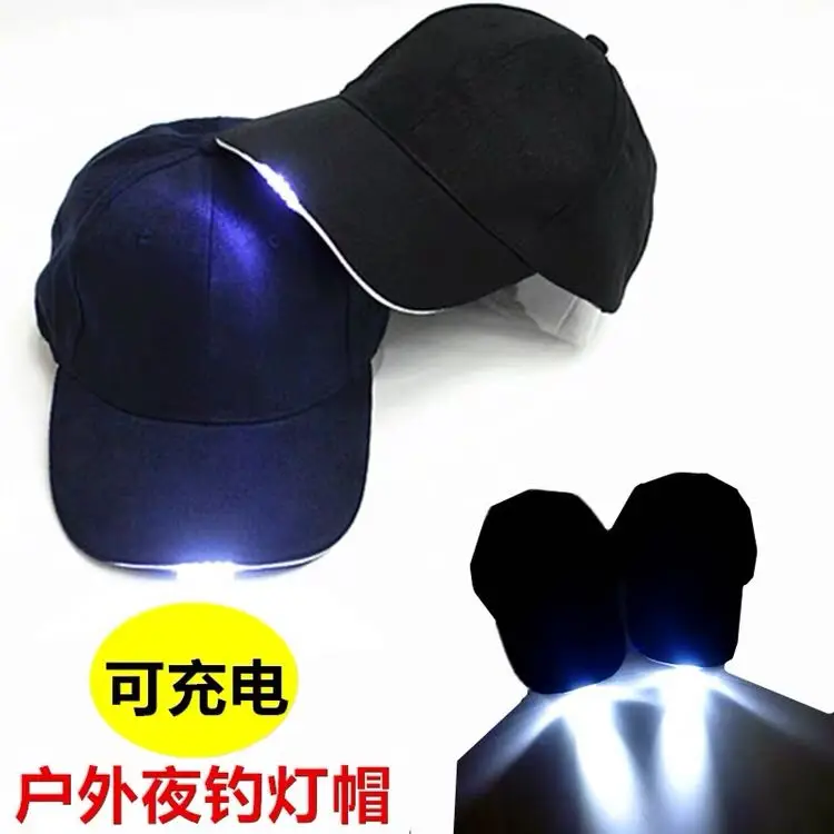 Adult Unisex Men Women Rechargeable Cotton Sun Protect LED Light Baseball Fishing Cap For Night Camping Fisherman