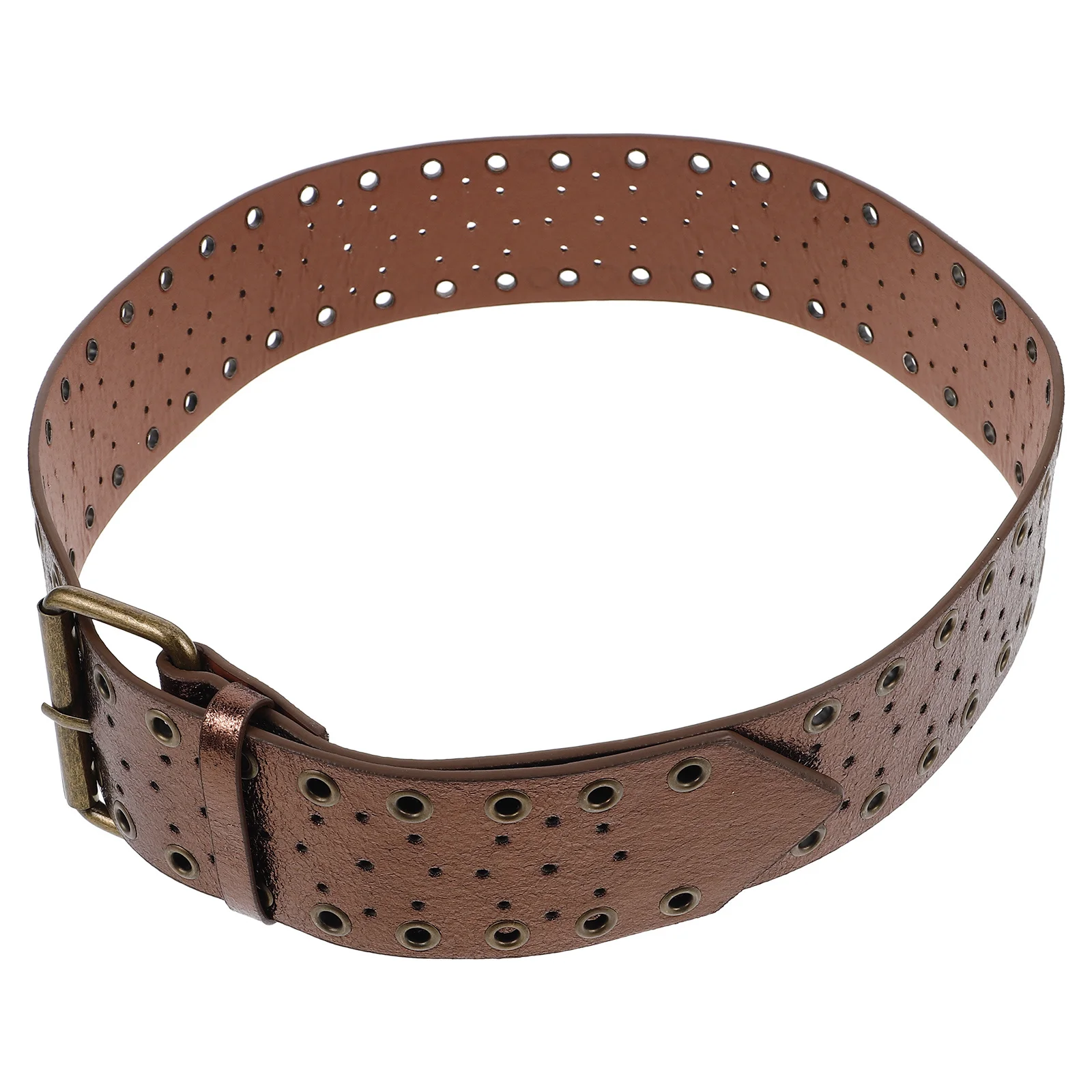 

Western Cowboy Wide Pu Waist Belt Hollow Design Vintage Rivet Buckle For Women Men Boho Style Belt Casual Party Wear