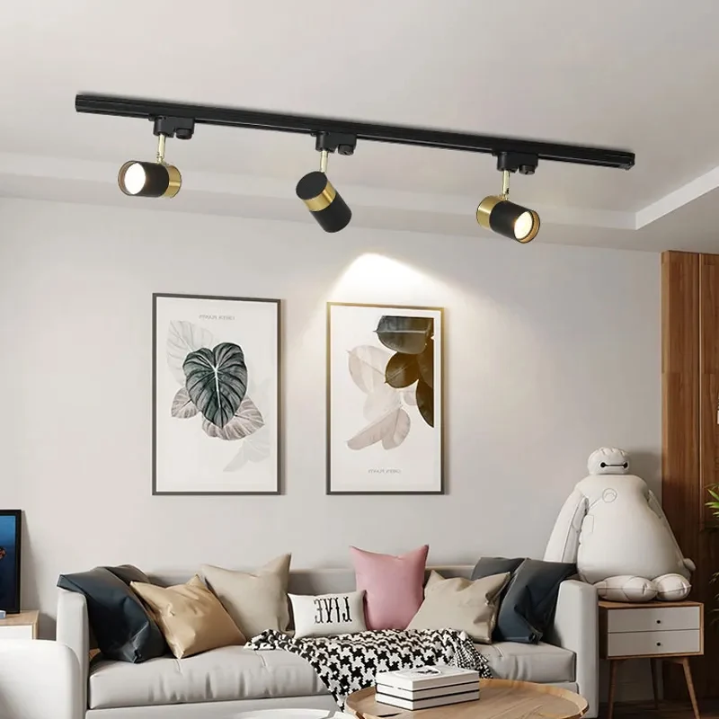Led Track Ceiling Lamp Freely Collocation Spotlight Home Background Wall Living Room Clothing Store Guide Rail Slide Line Lights