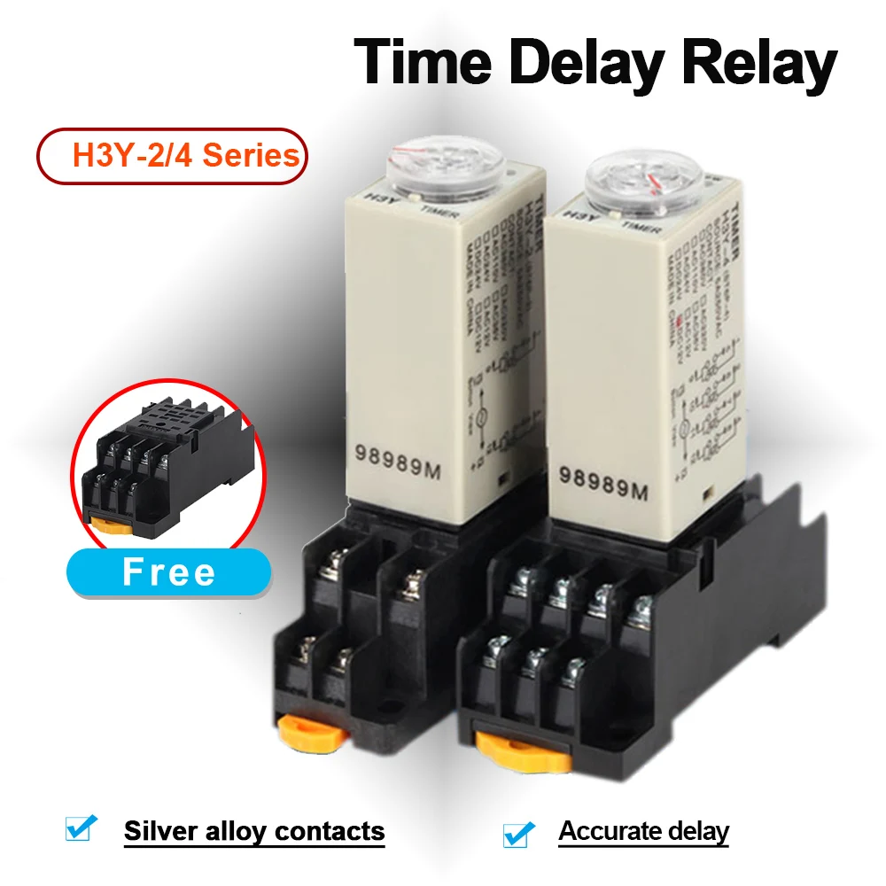 

Time Relay H3Y-2 4 Power-on Delay AC220V Silver Contact Small Time Relay DC24V 12V