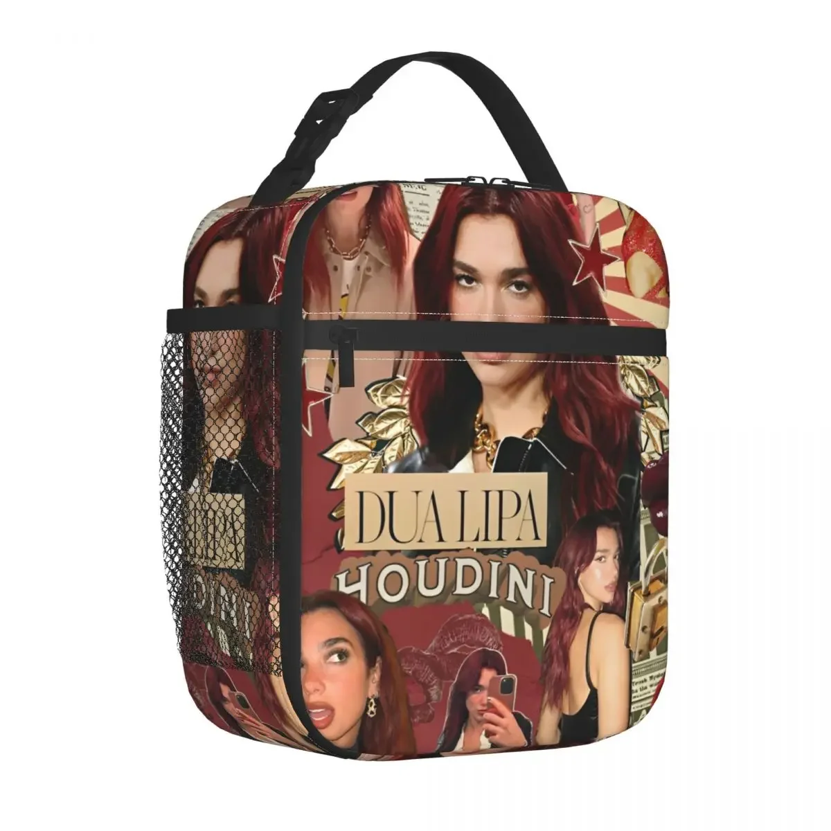 

D-Dua Lipa Singer Thermal Insulated Lunch Bag for Work Portable Food Bag Container Men Women Thermal Cooler Food Box