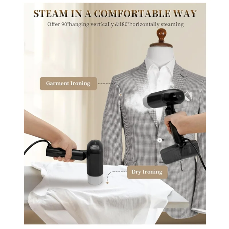 

【Price Drop】NEW Steamer For Clothes 5 Grades Temperature With LED Display For Home, Office And Travel Use US Plug