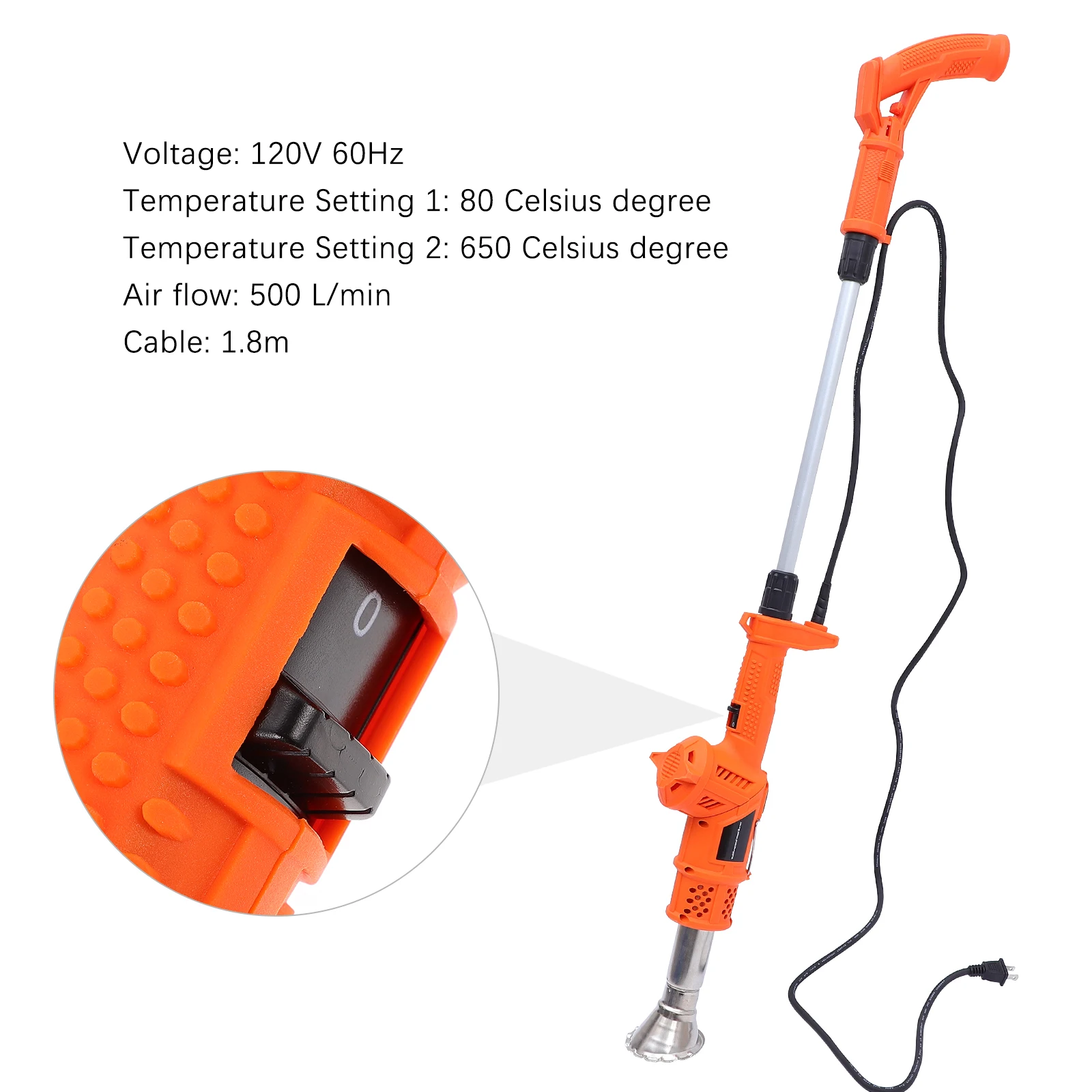 

Electric Thermal Weeder Multipurpose Grass Burner Charcoal Lighter Hot Air Blower Prune Rust Paint Removal Garden Tool Bbq