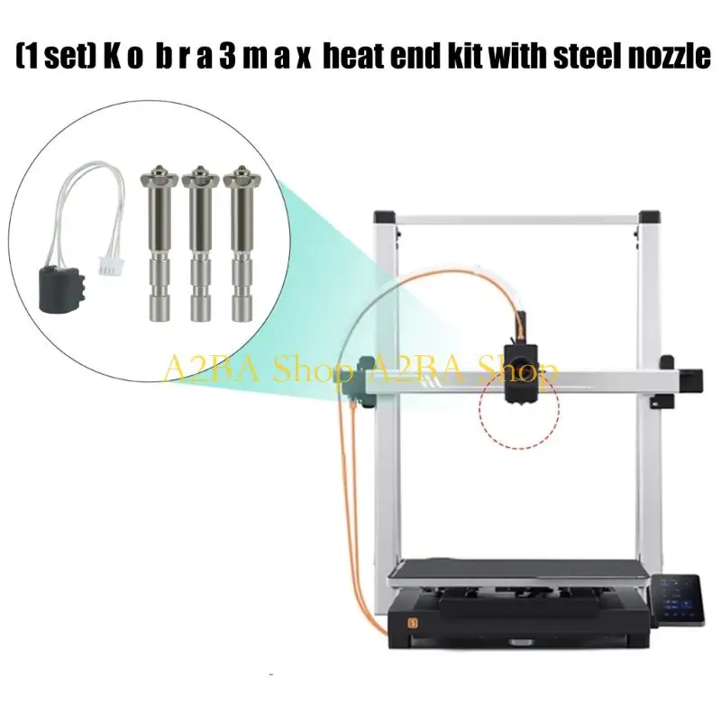 A2BA High Performances Steel Nozzle for 3 3D Printers Ensuring Accurate Temperatures Measurement And Durability