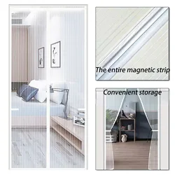 White door curtain, diamond mesh, magnetic door curtain, mosquito net, mosquito proof door curtain, screen window