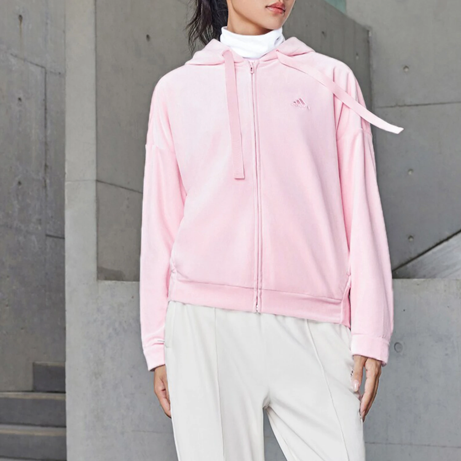 

Adidas genuine velvet women's sports and leisure hooded jacket IV7565