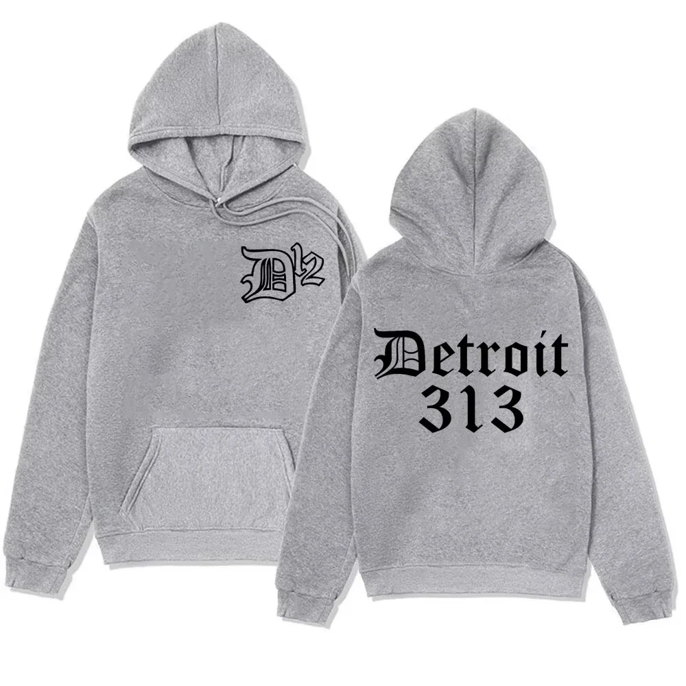 D12 الفرقة مغني الراب ايمينيم هوديي ديترويت ميشيغان 313 طباعة هوديس الرجال النساء الهيب هوب خمر نمط البلوز المتضخم الشارع الشهير