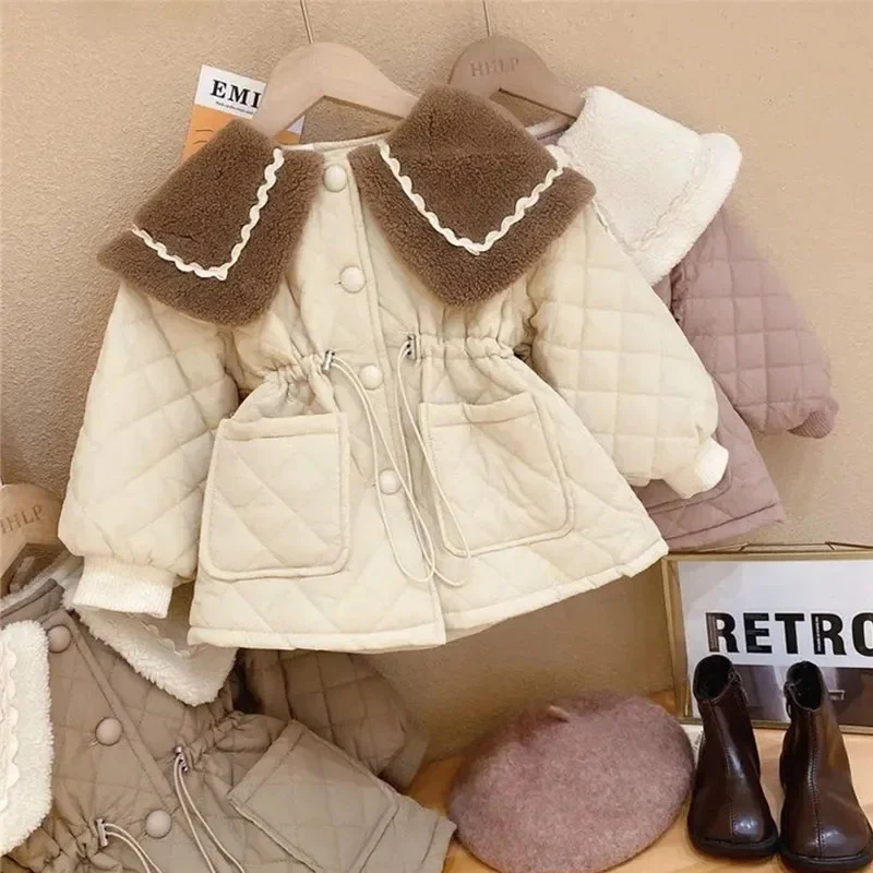 

Baby Girls Clothes Jackets Spring Autumn Kids Single Breasted Outerwear Children Fashion Overcoat Cute Top Coat For Girl 1-5Y