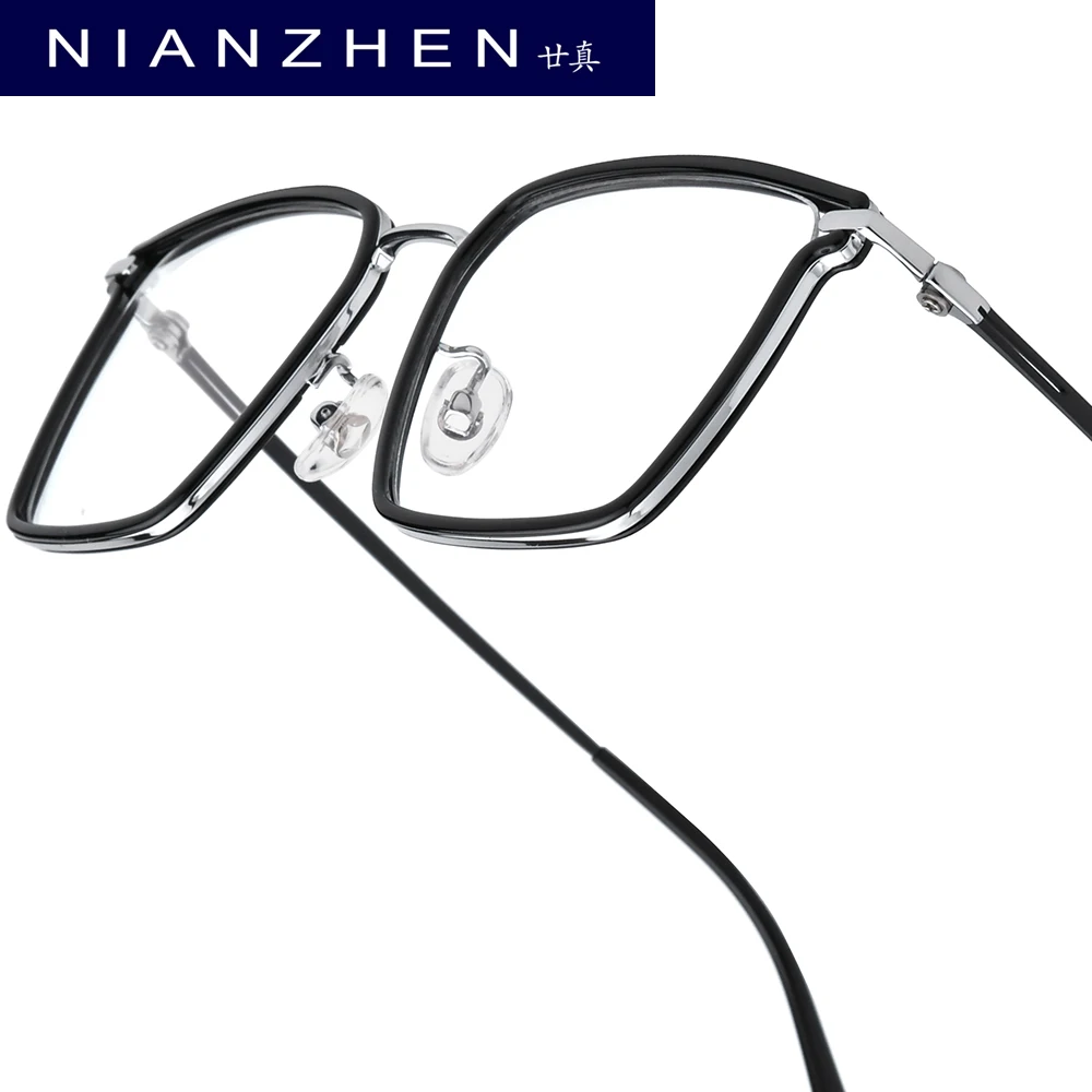 

NIANZHEN TR90 Titanium Eyeglasses Frame Men 2025 New Square Brand Design Glasses Ultralight-Weight Retro Eyewear Spectacles 202
