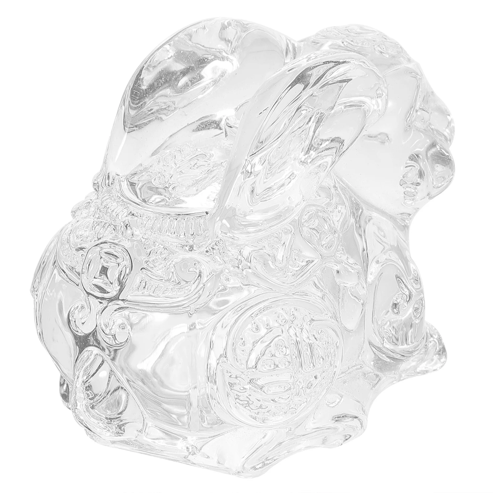 

Ornament Exquisite Transparent Mini Desktop Bunny Decor Chinese Zodiac Animal Statues Romantic Wedding Scene