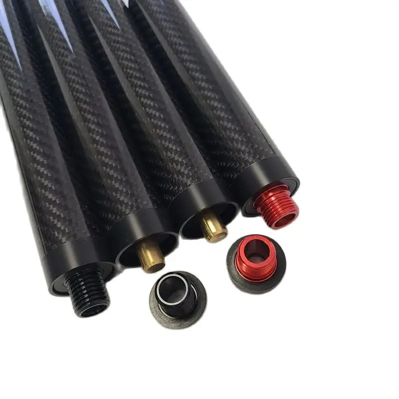 xmlivet  6/8/10/12inch black carbon Pool cue extensions for Longo Carom Billiards cue extenders pin and bumper accessories