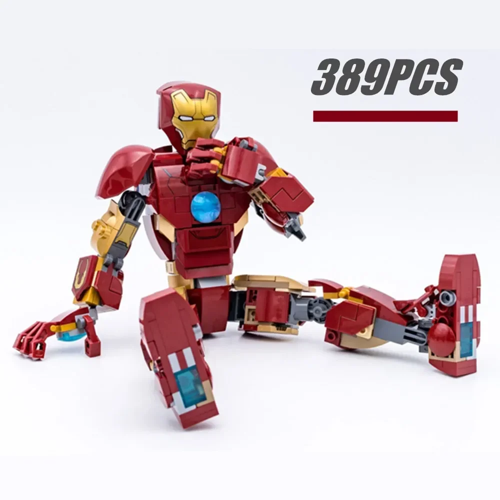 Miniso Marvel Ironman Mk-43 Mecha Mark 43 Heroes Robot-Mech Avengers Model Building Blocks Bricks Boys Gift Set