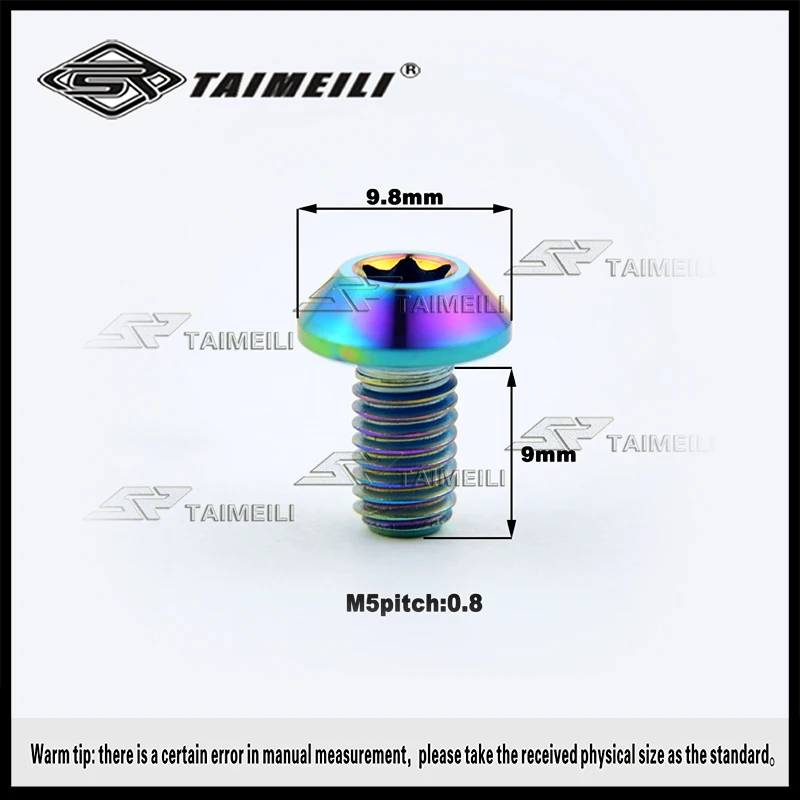 TAIMIELI  titanium alloy screw m5x9mm umbrella shaped inner plum head bicycle brake screw