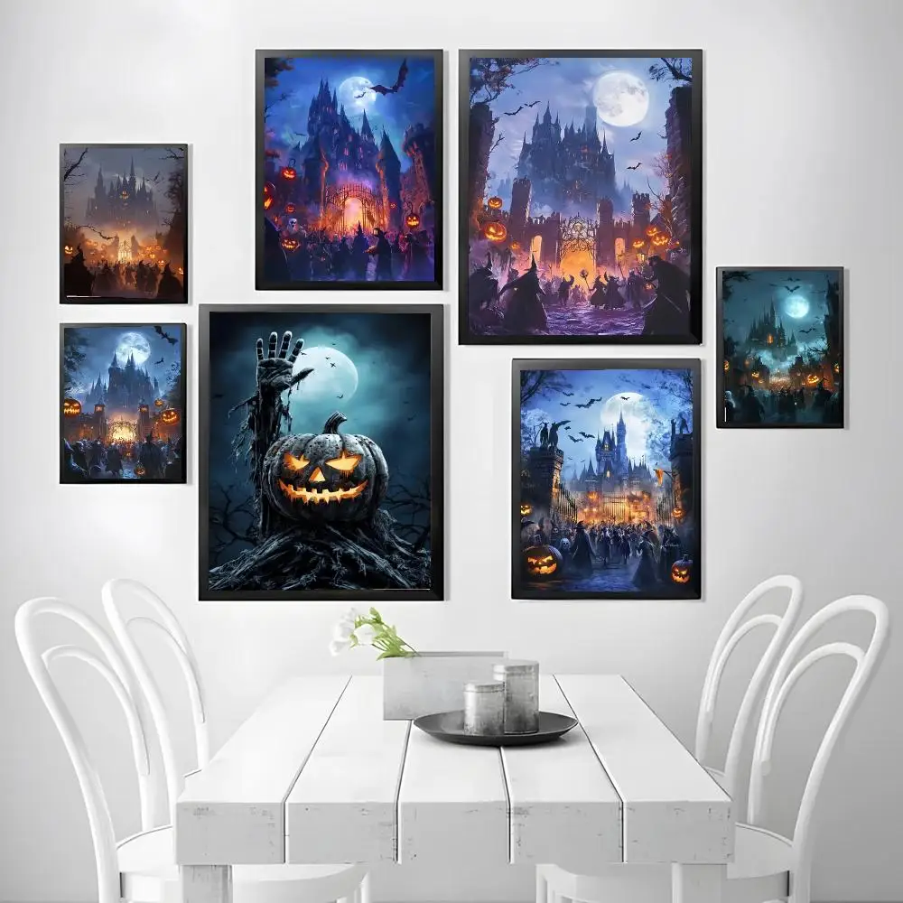 Halloween Castle Spells Rise of the Zombies Poster Wall decals, perfect for hallways, living rooms, and home decor