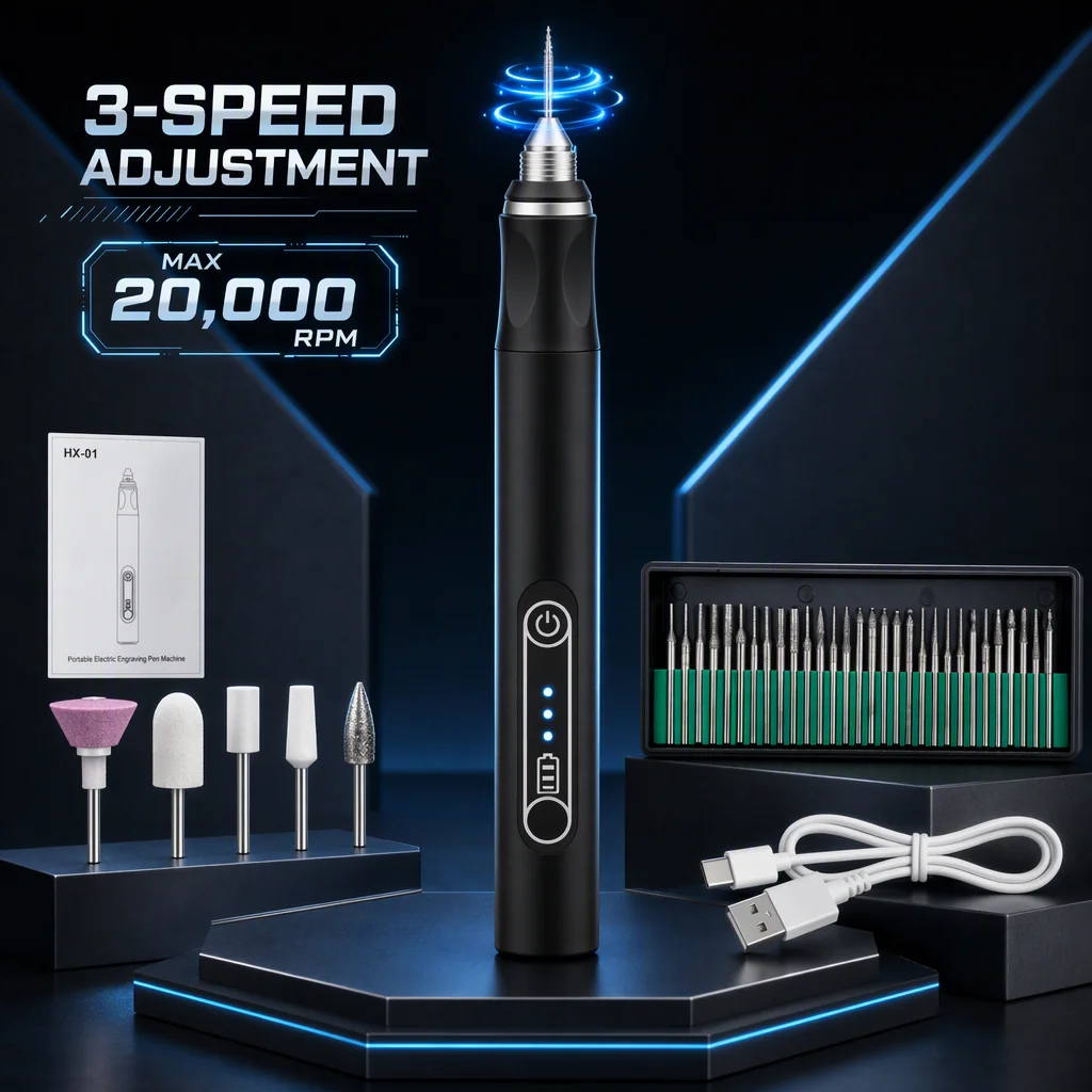 Multifunctional Electric Sanding Tool Set, Portable USB Charging, 3 Speeds 5000rpm-18000rpm, Equipped with Lithium-Ion Battery, Suitable for Grinding, Cutting, Polishing, Engraving, Polishing, Drilling and DIY Creation