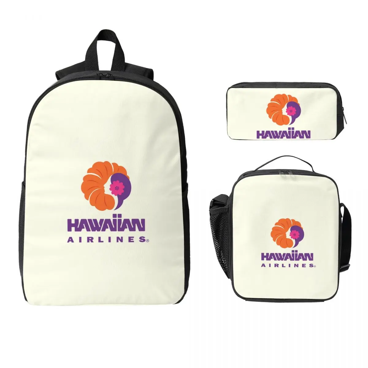 

Hawaiian Airlines Herc Travel End Of Southern Летняя распродажа Рюкзак BookBag Школьная сумка 3 шт. Изолированная сумка для обеда Пенал