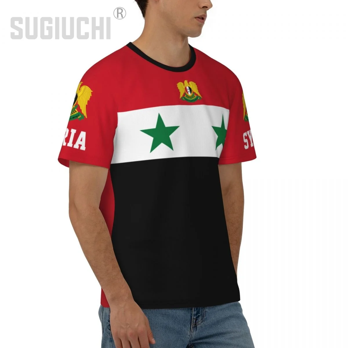 Unisex Nation T-shirt Syria Flag Syrians T-shirts  For Men Women Soccer Football Fans Gifts Custom clothes tee view 4