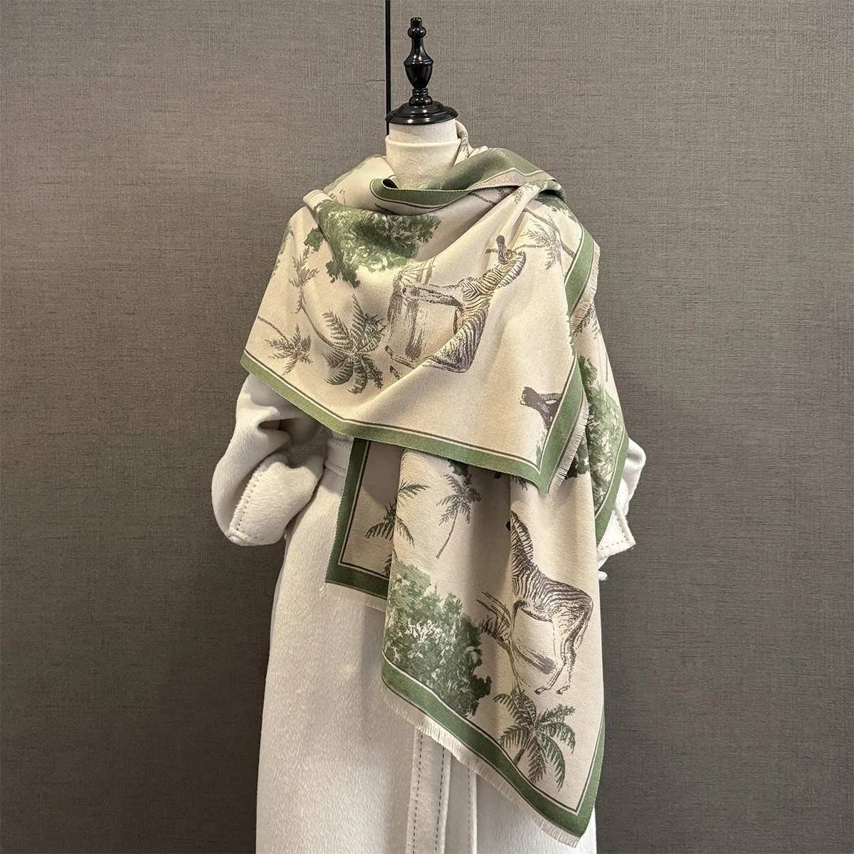 

2025 New Autumn Zebra Print Design Scarf for Women Warmer Winter Pashmina Shawls Female Thick Blanket Wraps Foulard Scarves