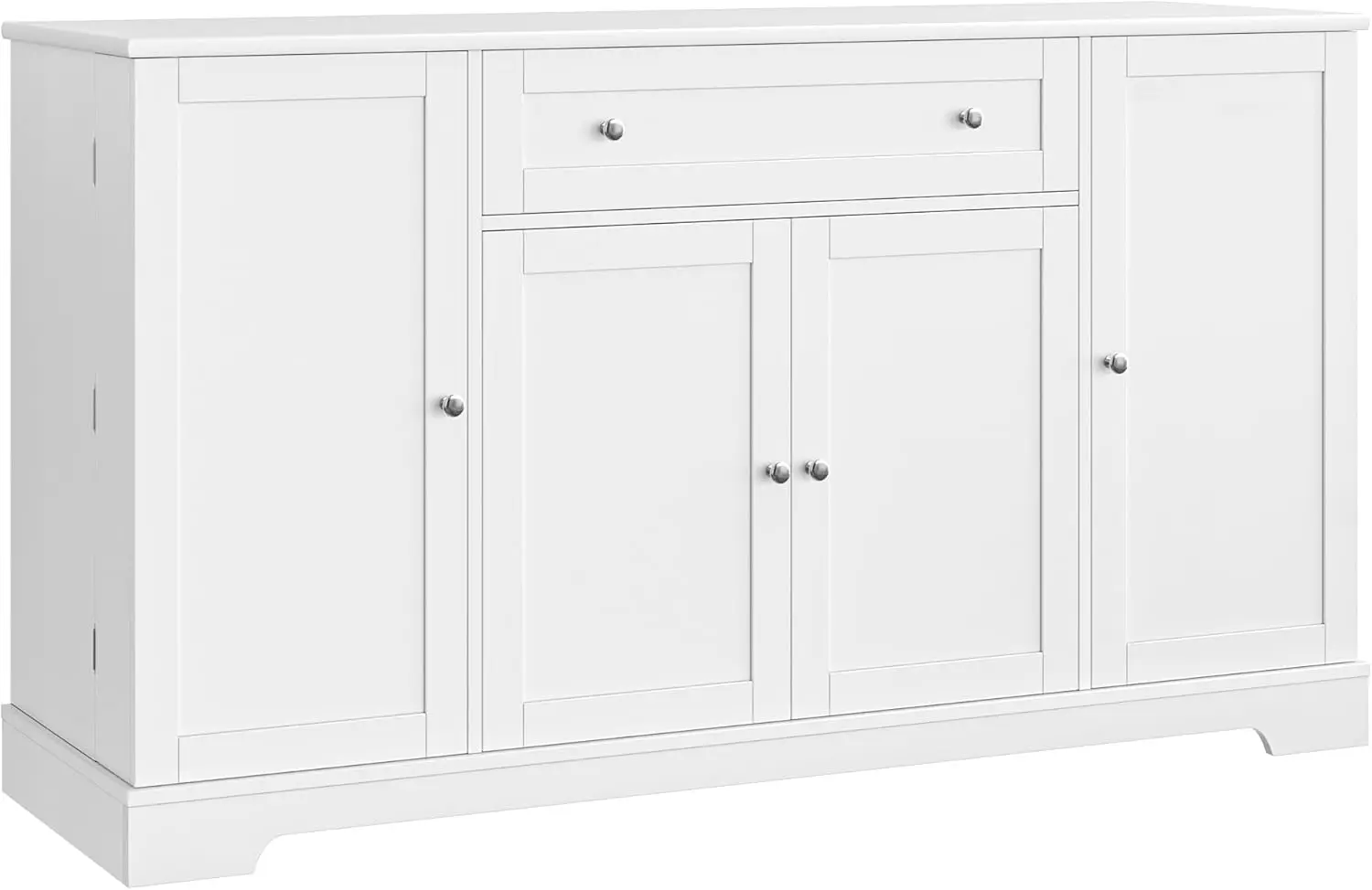 54" Buffet Cabinet with Storage, Modern Kitchen Buffet Sideboard ,Wood Coffee Bar Cabinet with Adjustable Shelves,White