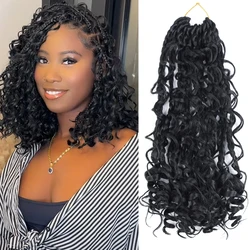 10 Inch Bob Goddess Box Braids Crochet Hair 1Pcs/Lot Synthetic Boho Crochet Box Braids With Curls Box Braids Hair Extensions