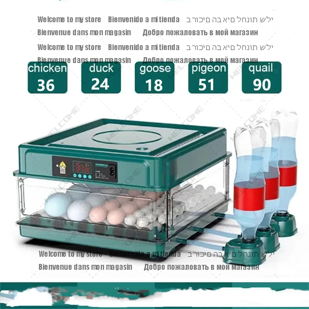 9/15/24/36 Eggs Incubator With Drawer Type EggIncubator With Automatic Water Ionic Waterbed Replenishment And Temperature Contro