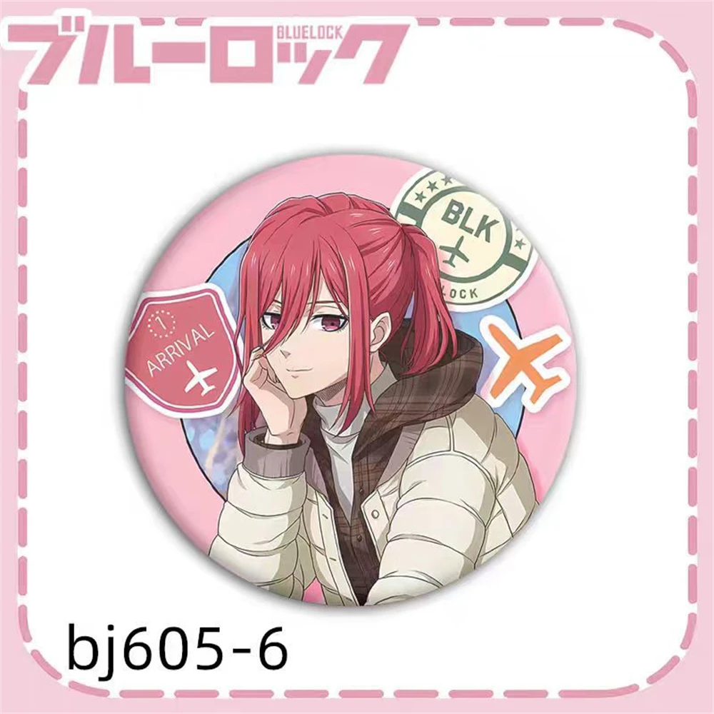 58mm Anime BLUE LOCK Itoshi Sae Mikage Reo Isagi Yoichi Cosplay COSTUME Badge Pin SPTE Tinplate Brooch Prop Gift