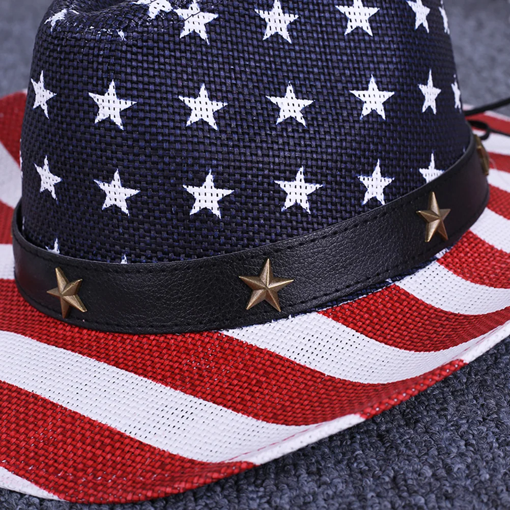 

Cowboy Hat Straw Woven Red Outdoor Performance Sun Protection Lightweight Unisex One Size Fits Most Role Play Party Accessories