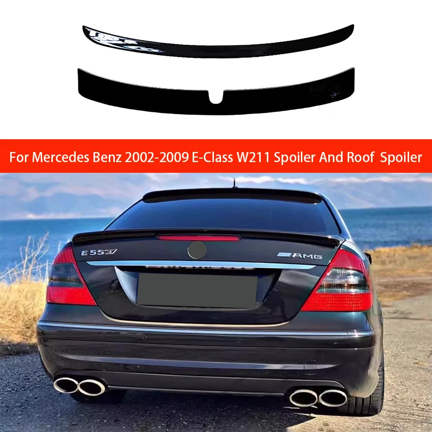 

For Mercedes Benz 2002-2009 E-Class W211 E180 200 260 300 320 240 Rear Roof Trunk Lid Spoiler Wings Car Tuning Accessories Part