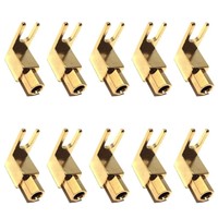 10pcs High Quality gold plated Speaker Fork Jack Connector Spade Plug For 4mm U Banana Plug to spade Adapter