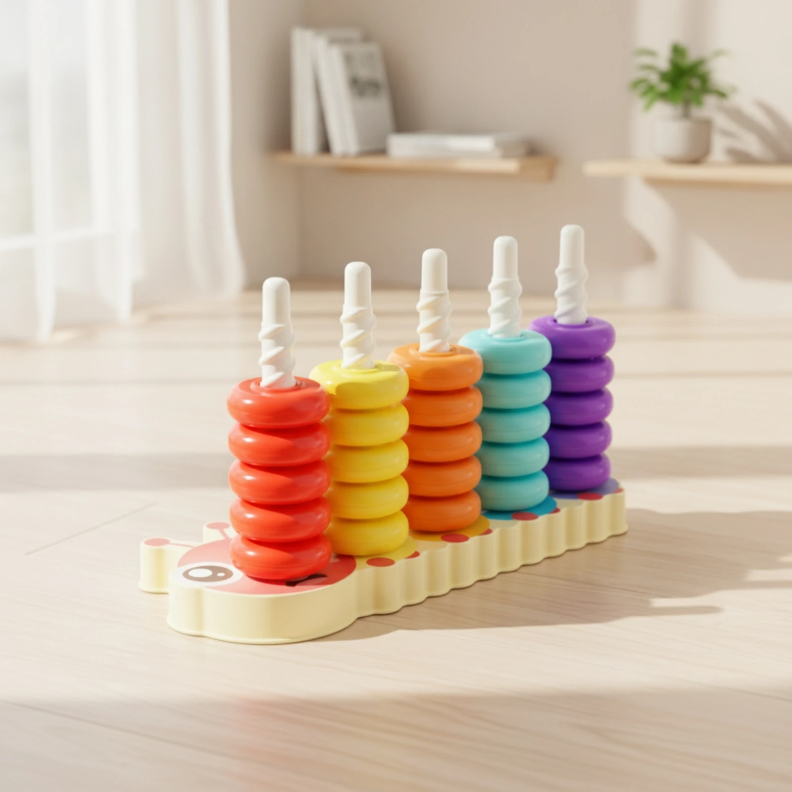 Caterpillar Stacking Toy Developmental Stacking Toy with Spiral Posts Early Learning Color Matching for Toddlers