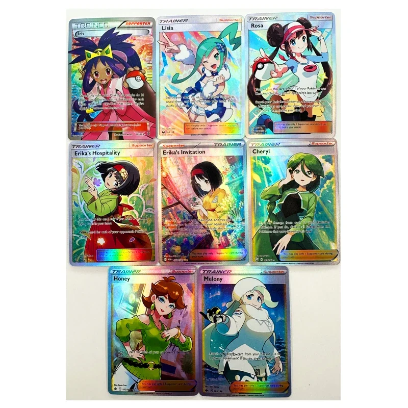 8 Stks/set Trainer Rosa Melony Speelgoed Hobby Hobby Verzamelobjecten Spel Collectie Anime Kaarten